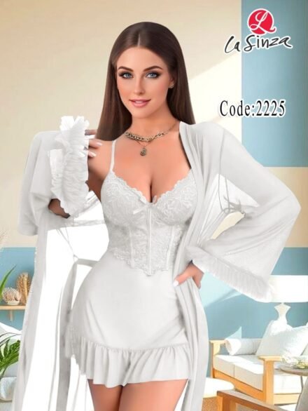 قميص نوم بالروب كود 2245